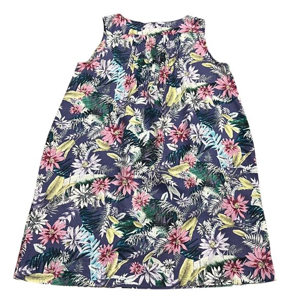 J Jill Love Linen Purple Tropical Floral Sleeveless Dress, 1X - Picture 8 of 11